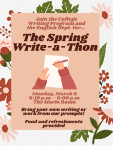 Write-a-Thon poster Spring 2023